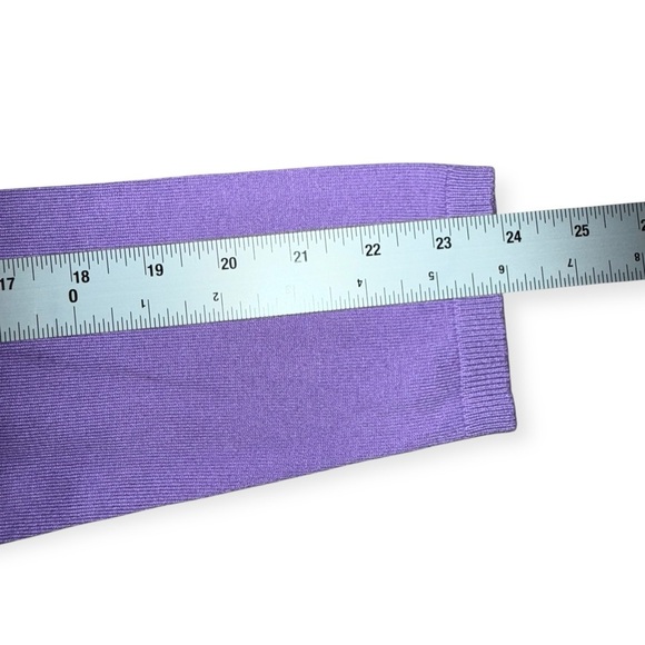 TALBOTS CHEVRON STITCH V-NECK SWEATER - Lavender M - Picture 12 of 14